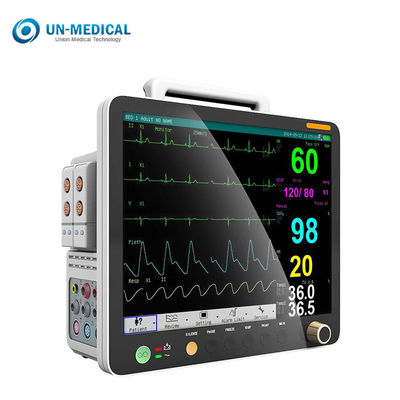 Modułowy 15-calowy monitor pacjenta z objawami funkcji życiowych z ETCO2 w 17 językach